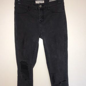 Black high rise ripped jeans